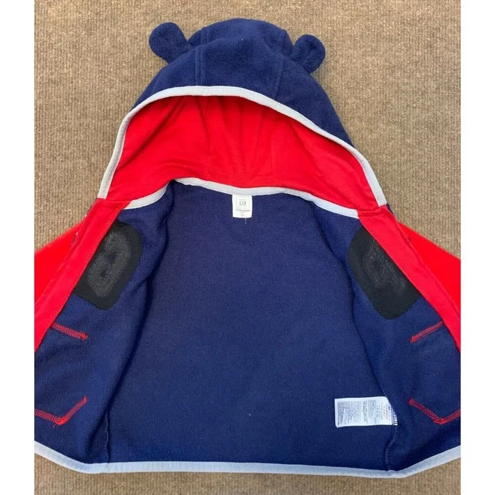 Baby Gap Hoodie Toddler 18-24M Fleece Spell Out Colorblock Zip Up